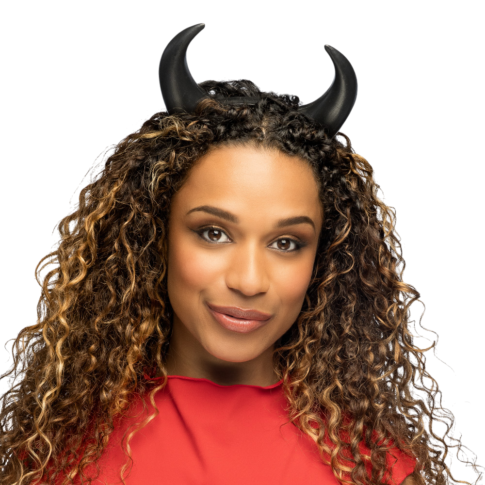 Fascia per capelli con corna da diavolo nere – Accessorio di Halloween