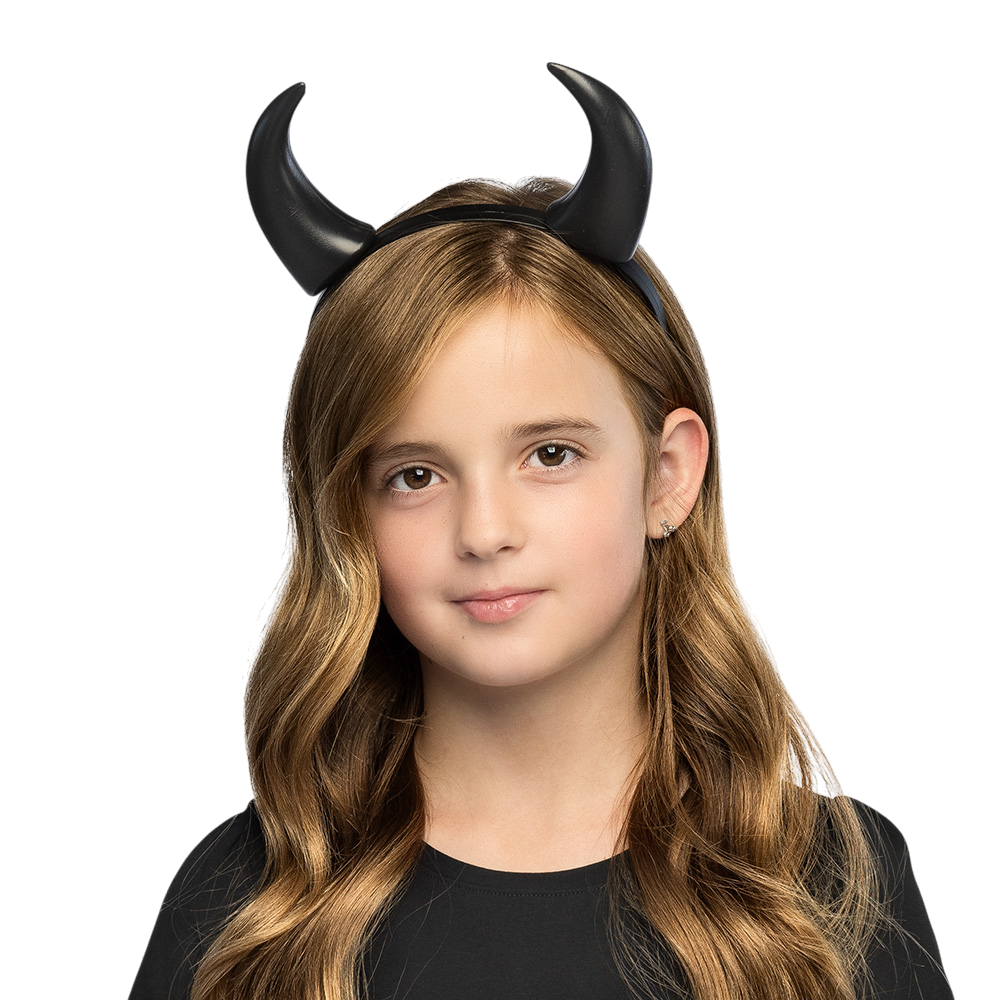 Fascia per capelli con corna da diavolo nere – Accessorio di Halloween