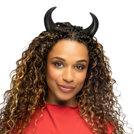 Fascia per capelli con corna da diavolo nere – Accessorio di Halloween