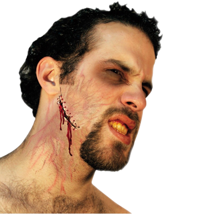 Cicatrice in lattice con punti di sutura – Trucco per effetti speciali di Halloween