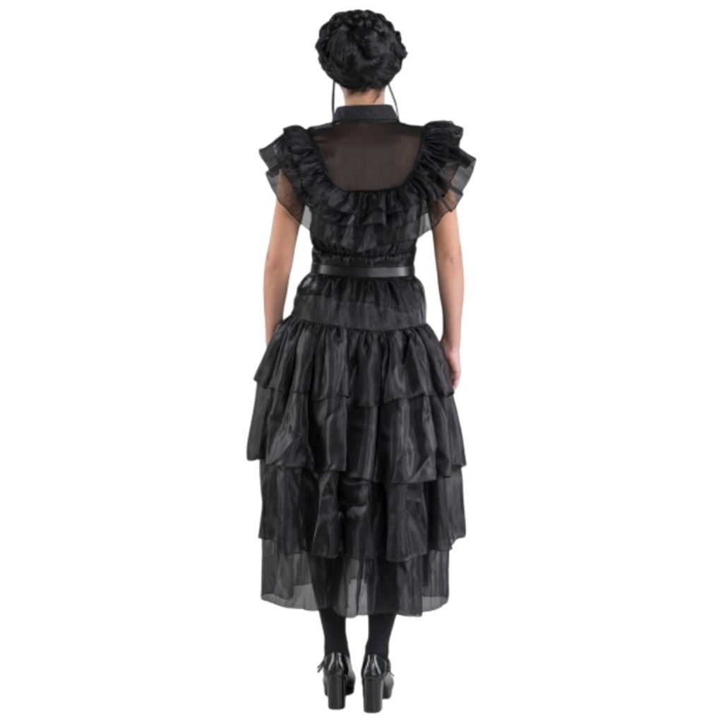 Abito da ballo nero “Mercoledì Addams”, 2 pezzi, taglia S – Costume da donna
