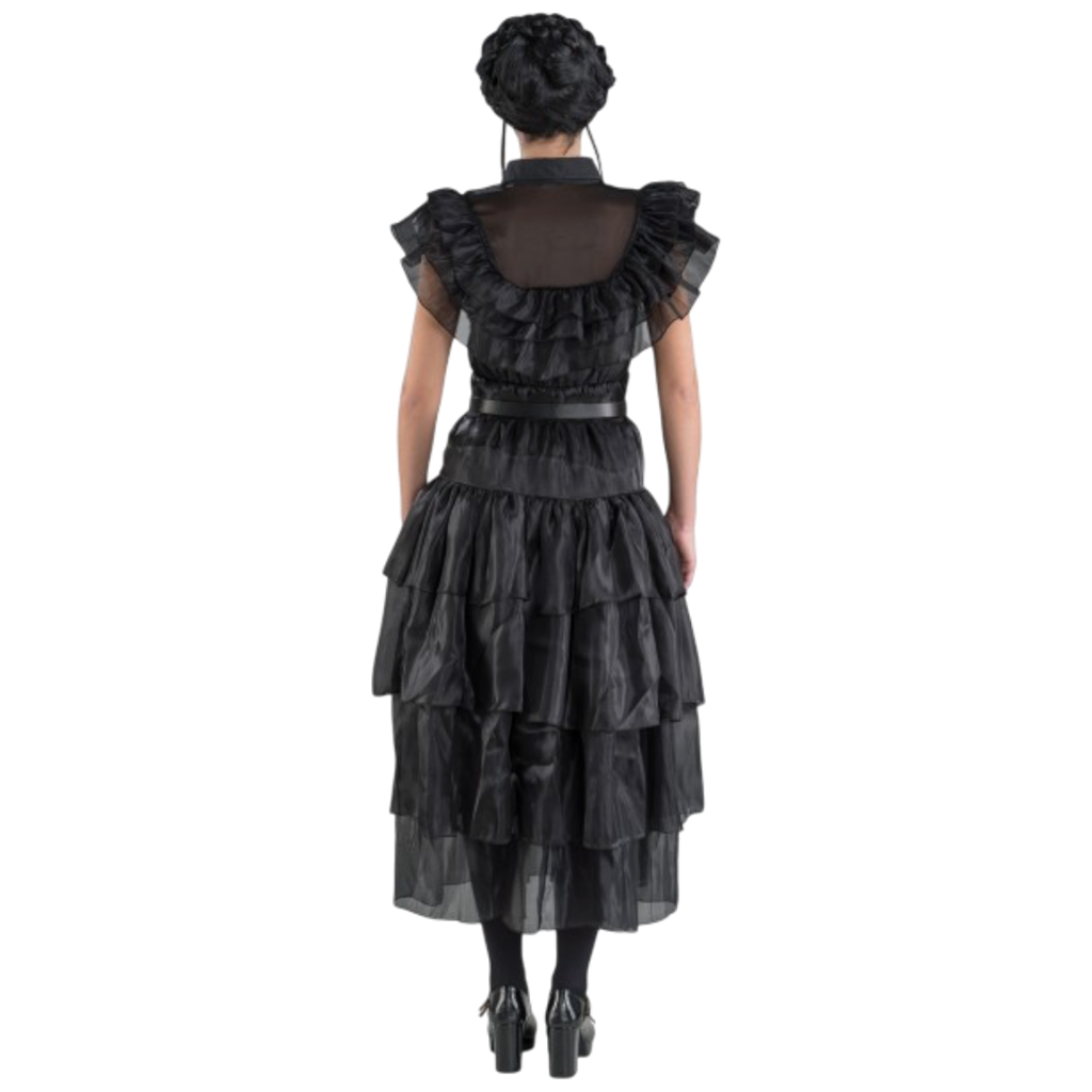 Abito da ballo nero “Mercoledì Addams”, 2 pezzi, taglia M – Costume da donna