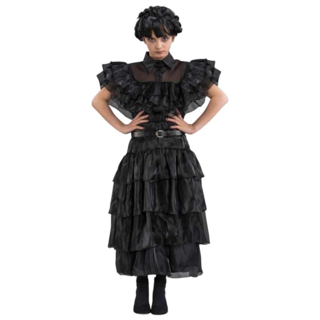 Abito da ballo nero di Mercoledì Addams, 152 cm – Costume per bambini