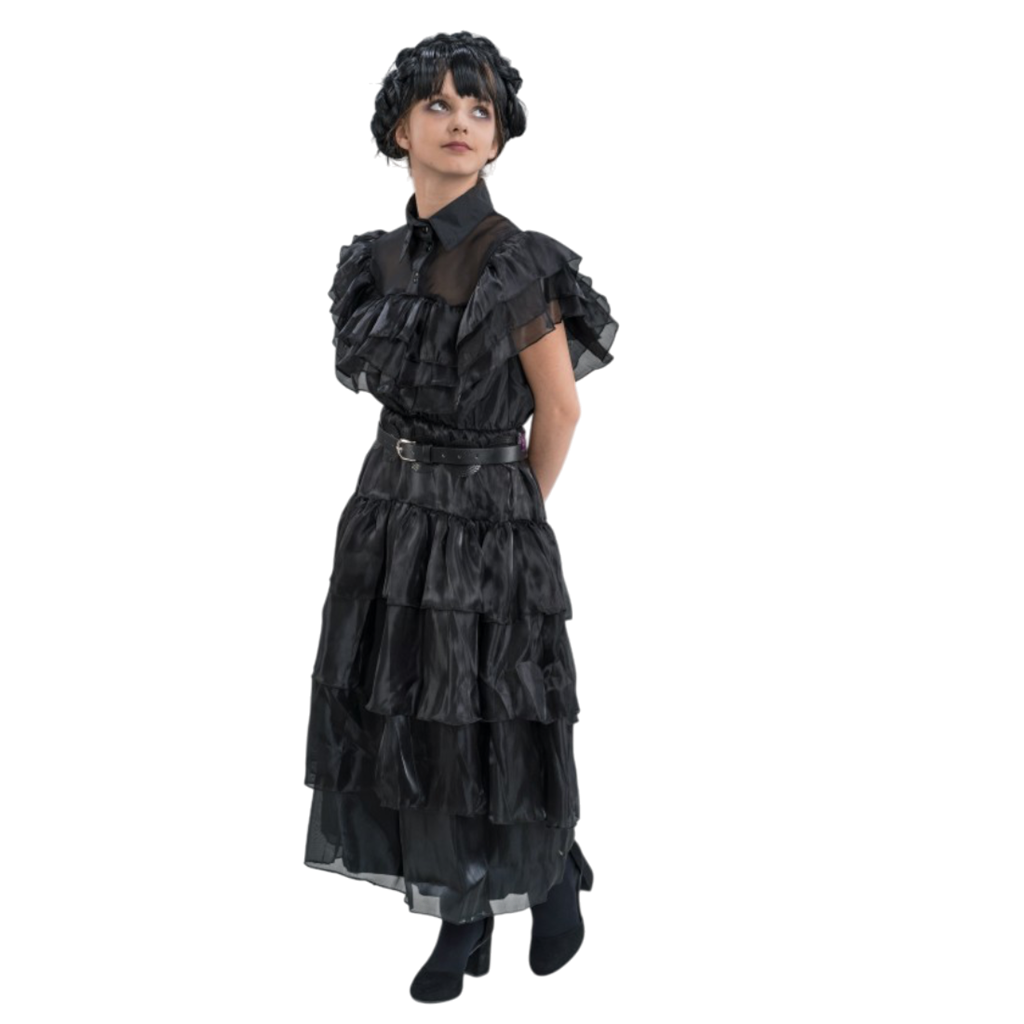 Abito da ballo nero di Mercoledì Addams, 152 cm – Costume per bambini