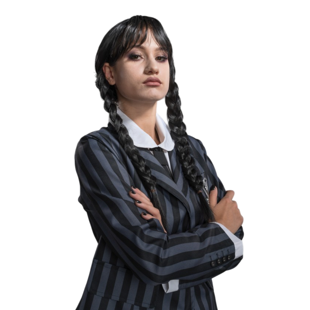 Parrucca di Mercoledì Addams per adulti – Costume di Halloween