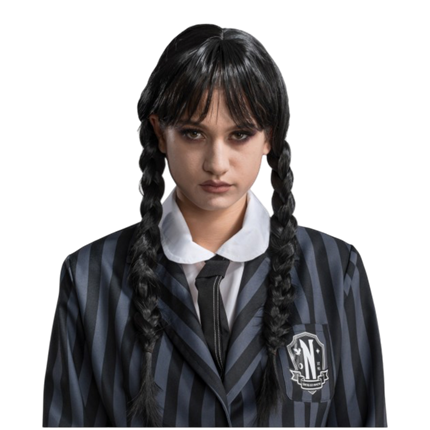 Parrucca di Mercoledì Addams per adulti – Costume di Halloween
