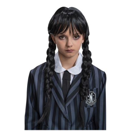 Parrucca di Mercoledì Addams per bambini – Costume di Halloween