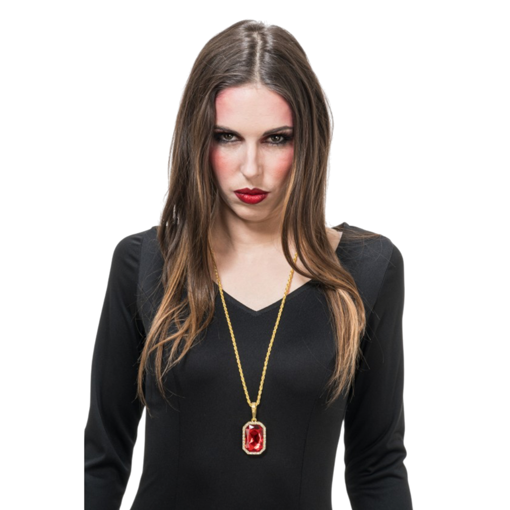 Collana “Vampiro” con ciondolo in rubino – Catena da 72 cm
