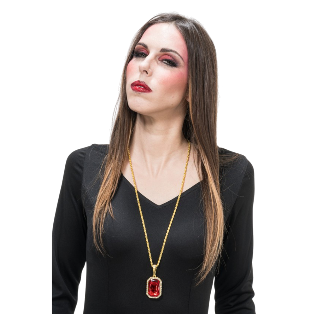 Collana “Vampiro” con ciondolo in rubino – Catena da 72 cm