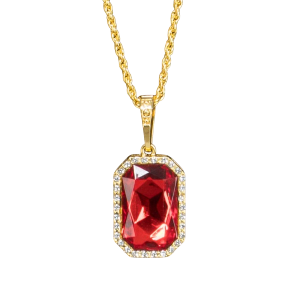 Collana “Vampiro” con ciondolo in rubino – Catena da 72 cm
