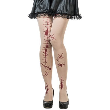 Collant di Halloween con effetto cicatrici sanguinolente – Taglia unica