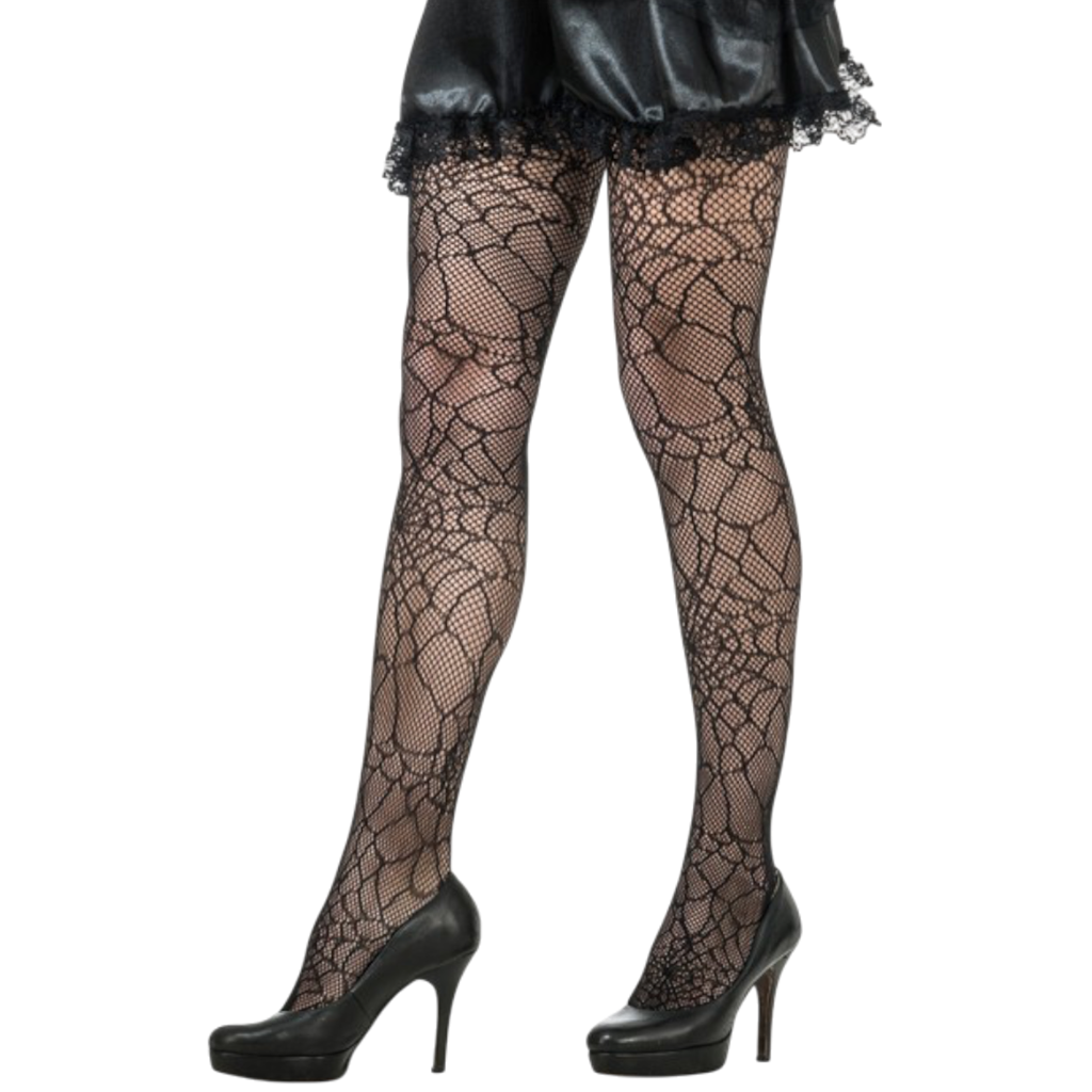 Collant di Halloween con motivo a ragnatela – Taglia unica