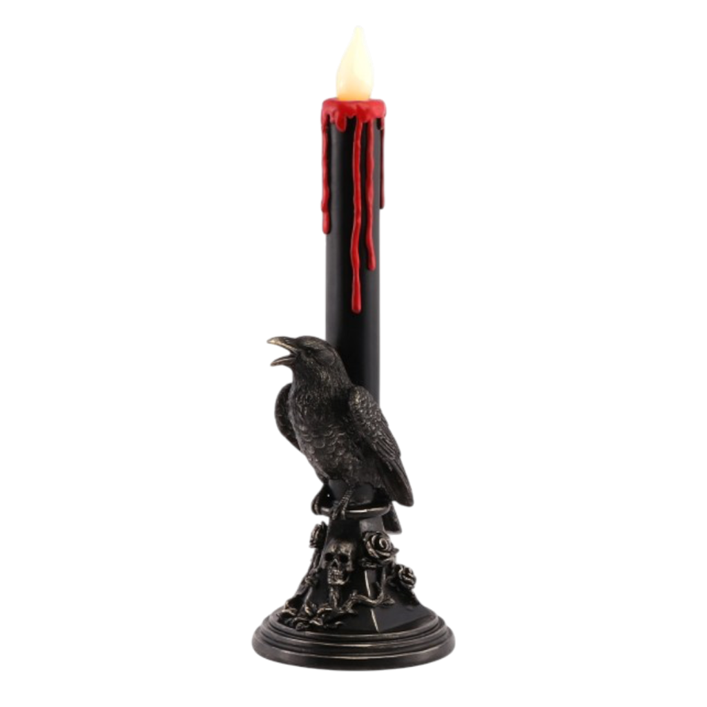 Candelabro “Corvo Nero” a LED, 45,5 cm – Decorazioni di Halloween