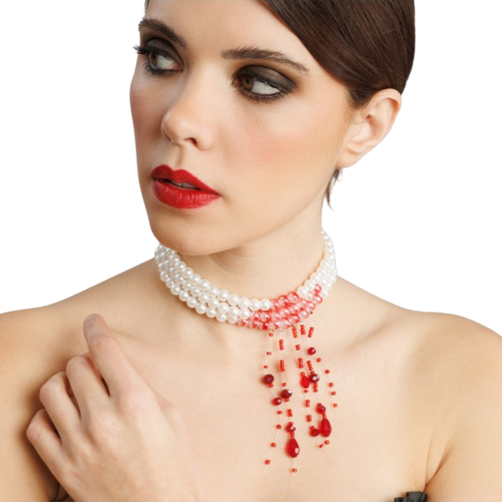 Collana di perle insanguinate – Gioiello di Halloween