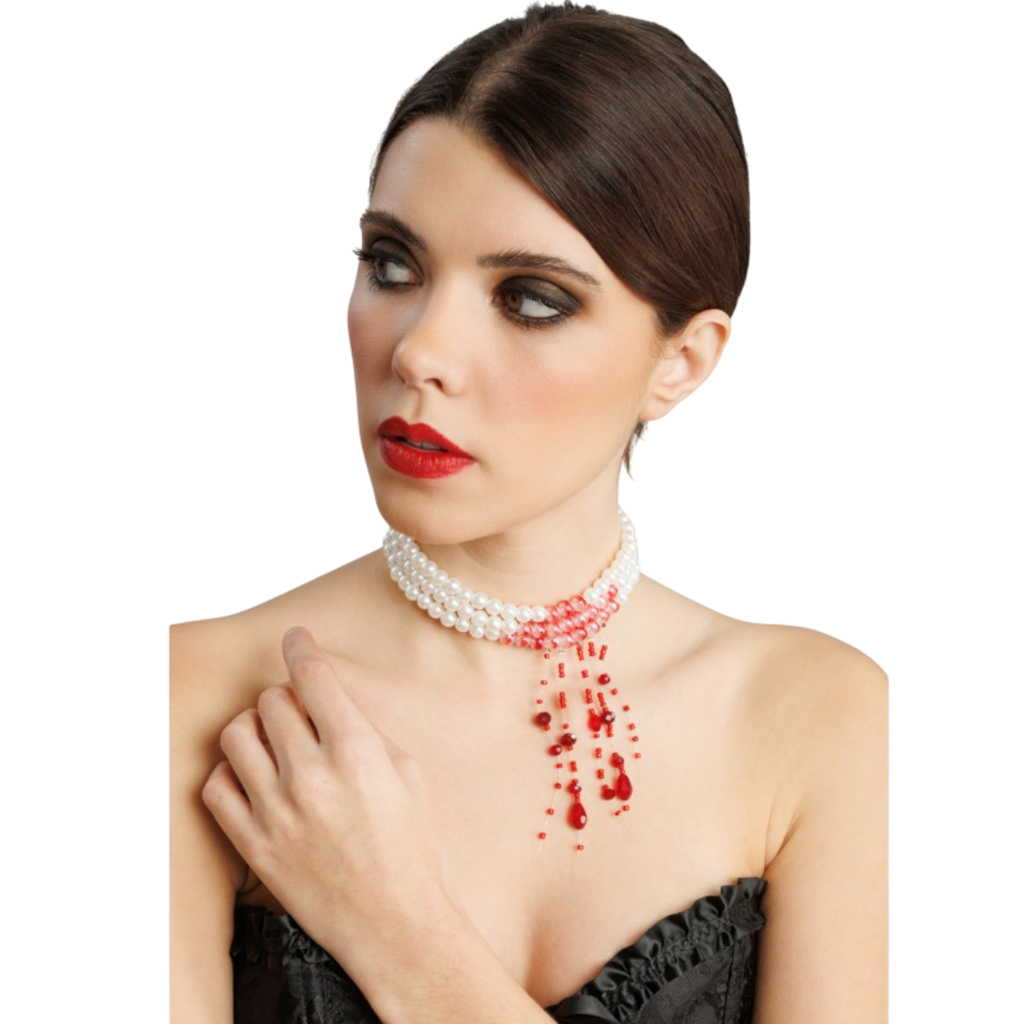 Collana di perle insanguinate – Gioiello di Halloween