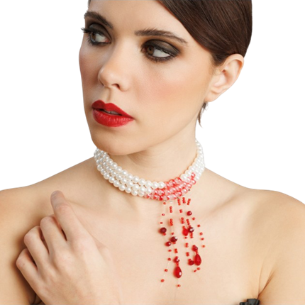 Collana di perle insanguinate – Gioiello di Halloween