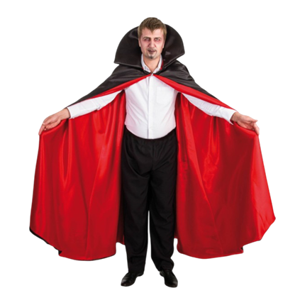 Cappa da vampiro rossa e nera 170 cm – Costume di Halloween