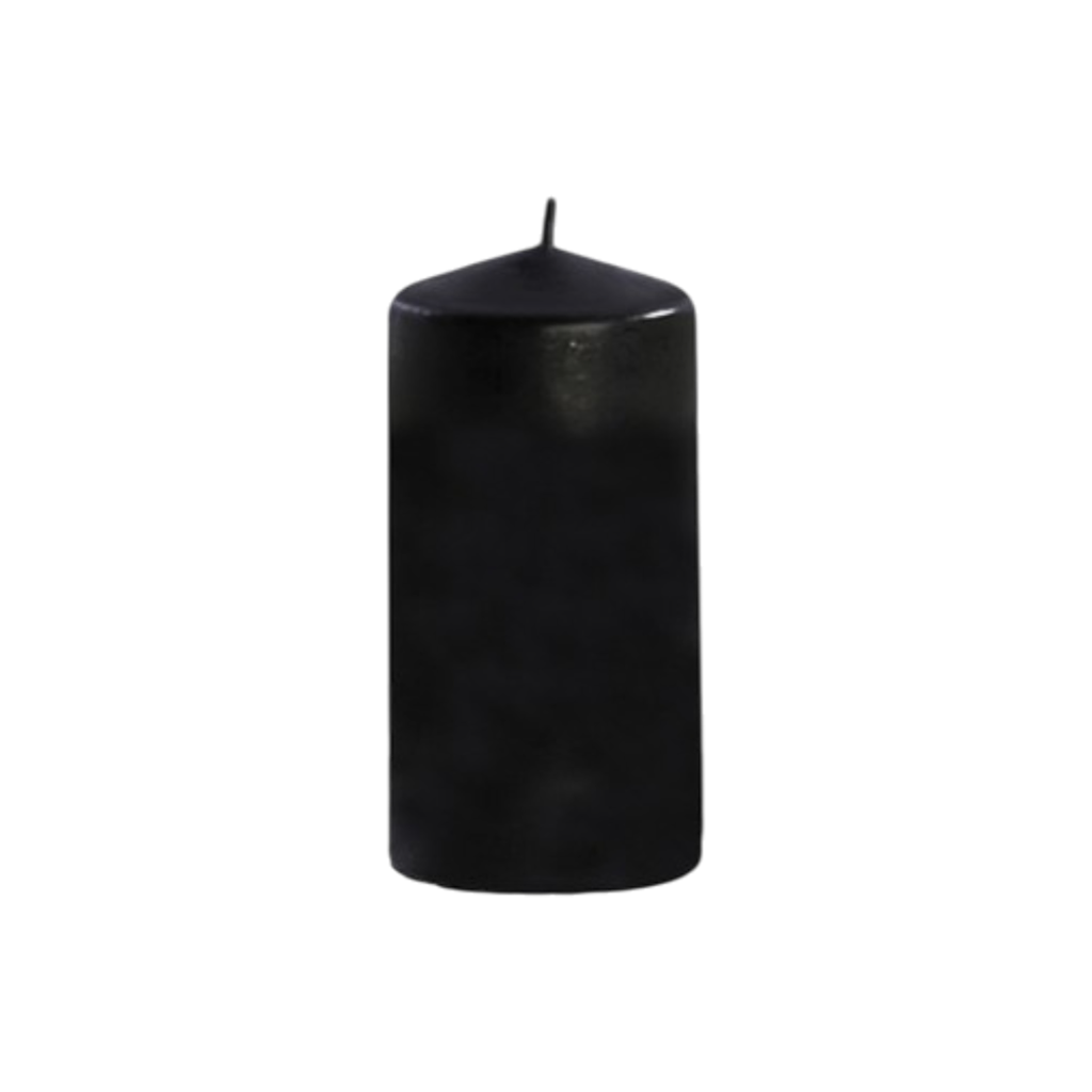 Candela cilindrica nera 4 x 6 cm – Decorazione di Halloween
