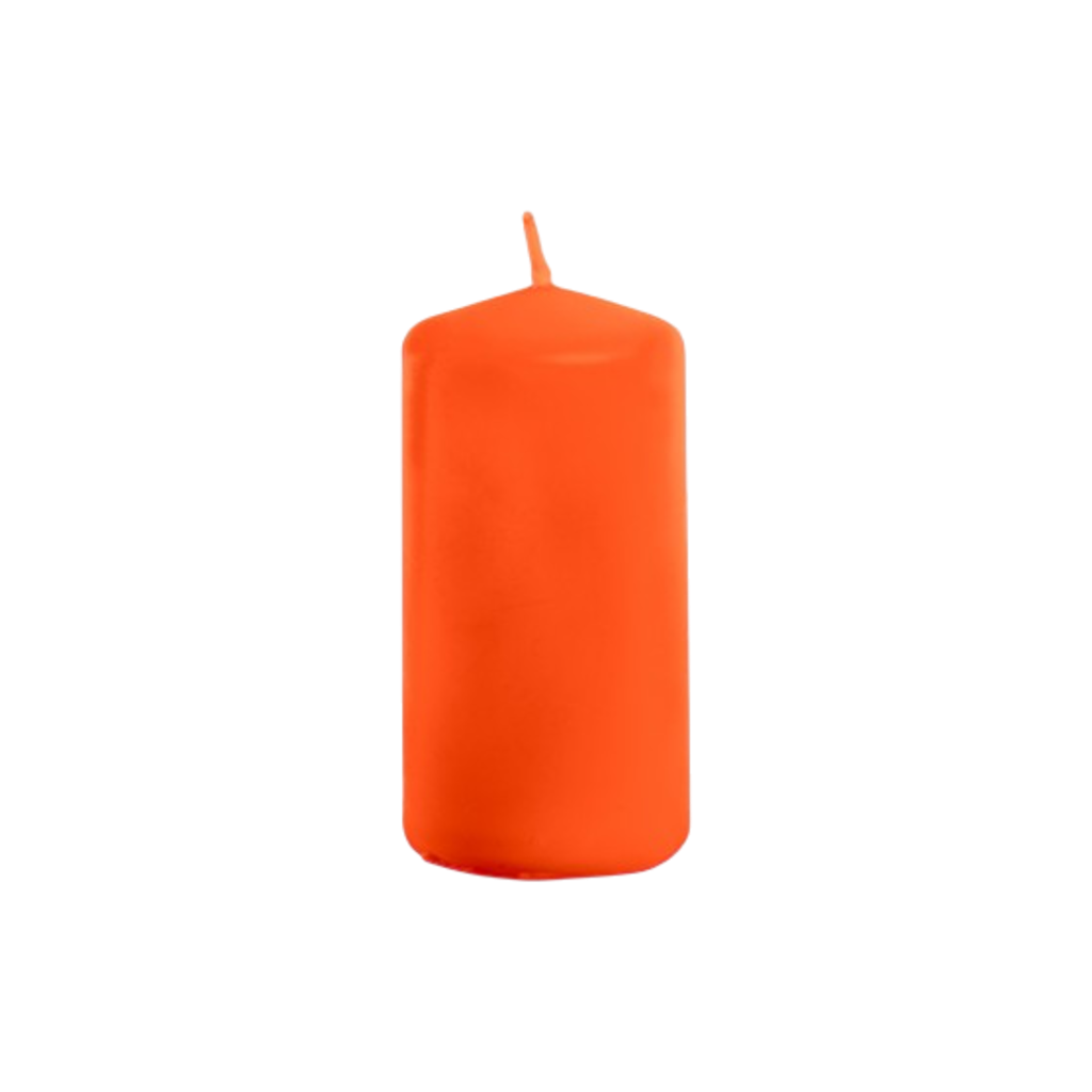 Candela cilindrica arancione 4 x 6 cm – Decorazione di Halloween