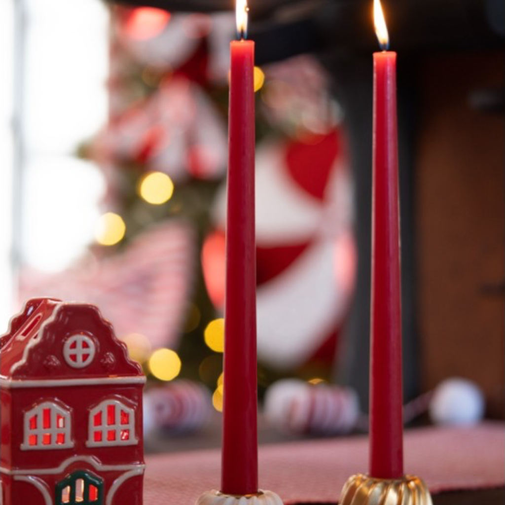 Set di 2 candele a forma di fiaccola rosse da 30 cm – Decorazioni per Halloween