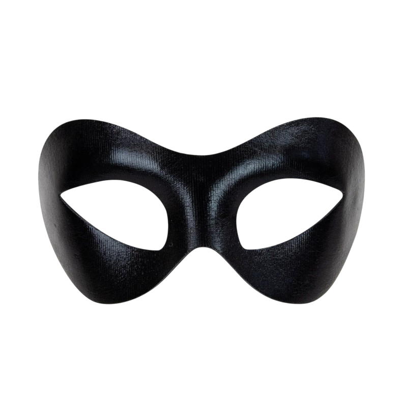 Maschera da lupo nero in tessuto a tinta unita con elastico – Maschera da travestimento