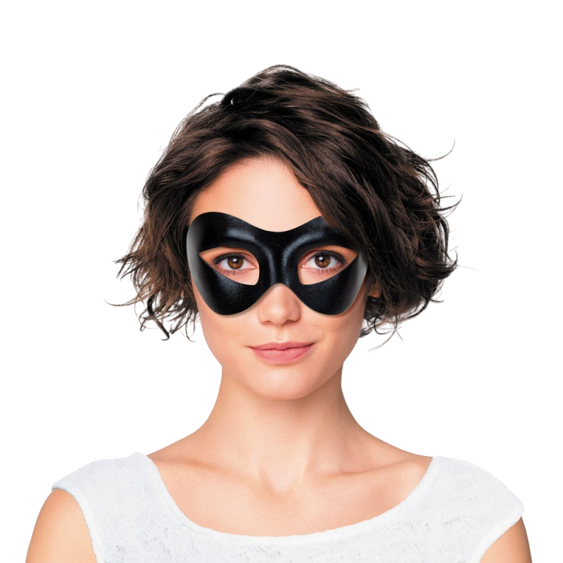 Maschera da lupo nero in tessuto a tinta unita con elastico – Maschera da travestimento