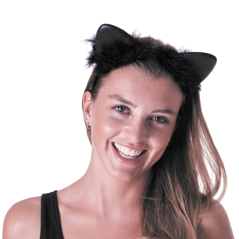 Fascia per capelli con orecchie da gatto nera – Accessorio di Halloween