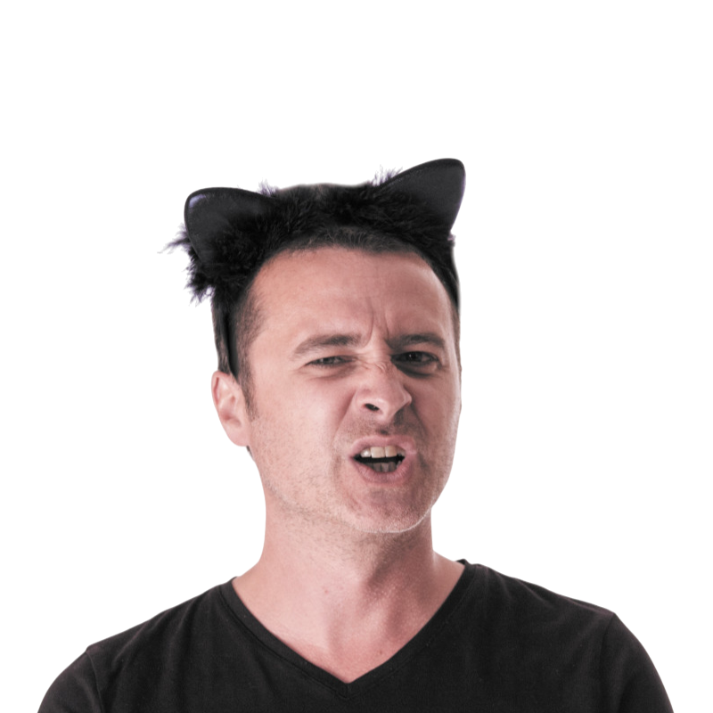 Fascia per capelli con orecchie da gatto nera – Accessorio di Halloween