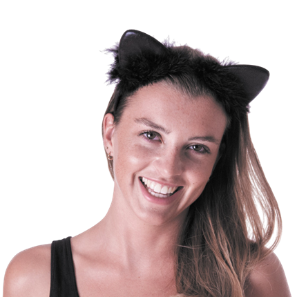 Fascia per capelli con orecchie da gatto nera – Accessorio di Halloween