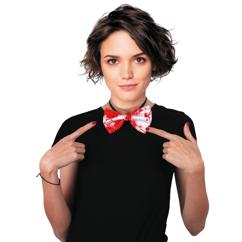 Papillon bianco insanguinato – Accessorio di Halloween