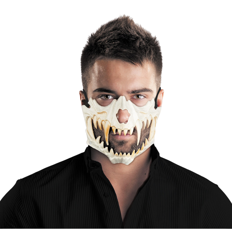 Maschera da scheletro con mascella e denti – Accessorio di Halloween