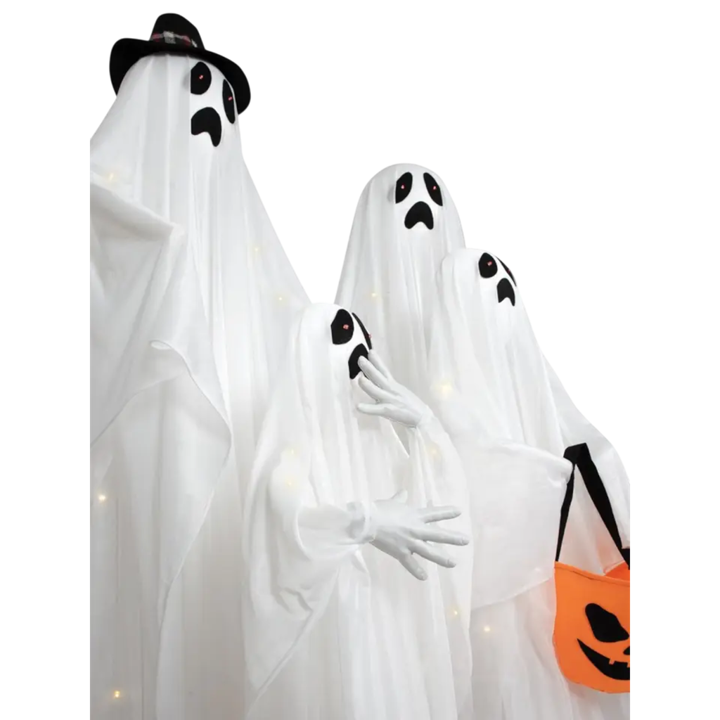 Set di 4 fantasmi luminosi e sonori da 160 cm – Decorazioni di Halloween
