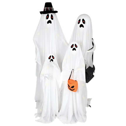 Set di 4 fantasmi luminosi e sonori da 160 cm – Decorazioni di Halloween