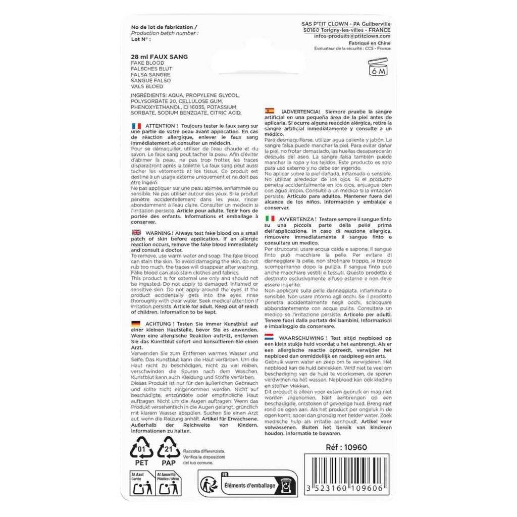 Sangue finto in gel 28,3 ml – Trucco per Halloween