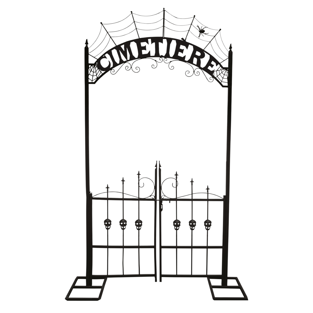 Arco metallico all’ingresso del cimitero, 270 cm – Decorazione di Halloween XXL