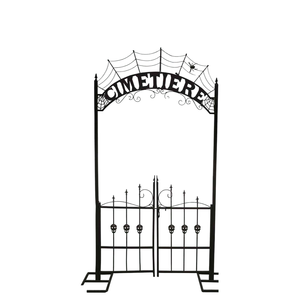 Arco metallico all’ingresso del cimitero, 270 cm – Decorazione di Halloween XXL