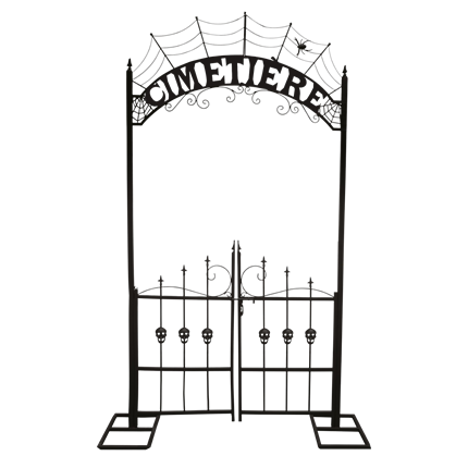 Arco metallico all’ingresso del cimitero, 270 cm – Decorazione di Halloween XXL