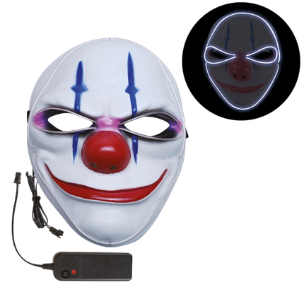 Maschera LED da clown terrificante per adulti – Halloween