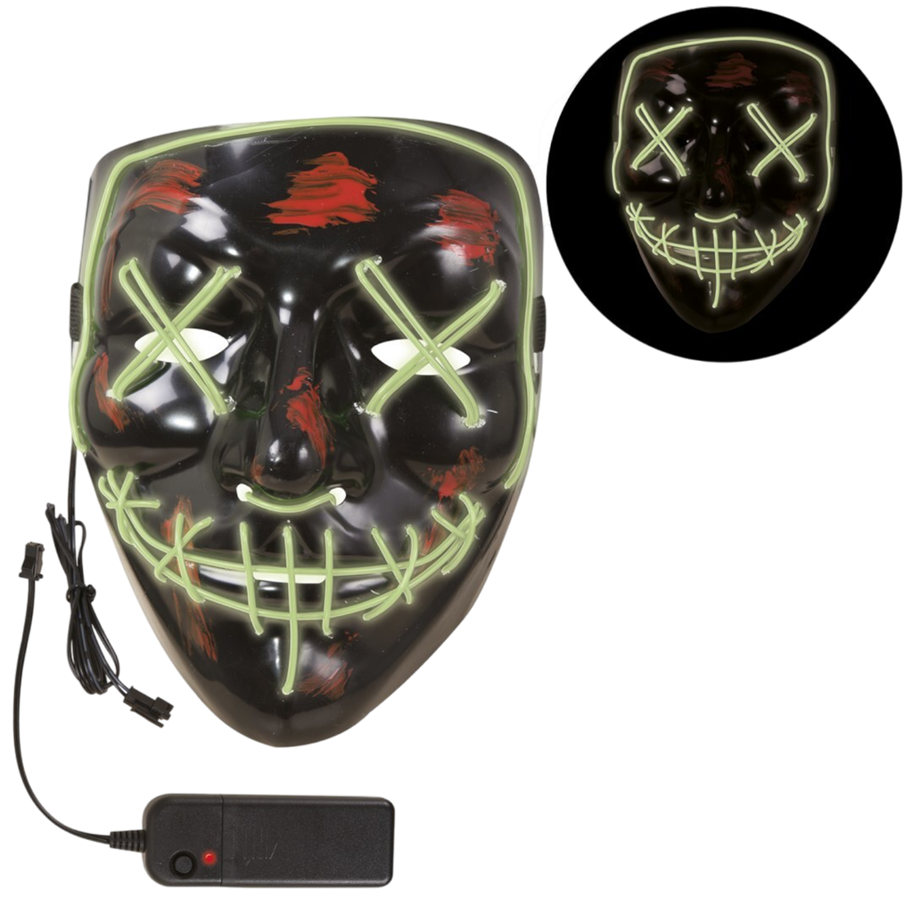 Maschera LED da adulto con volto insanguinato – Halloween