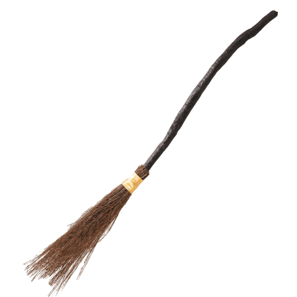 Scopa da stregone 90 cm – Accessorio per costumi di Halloween