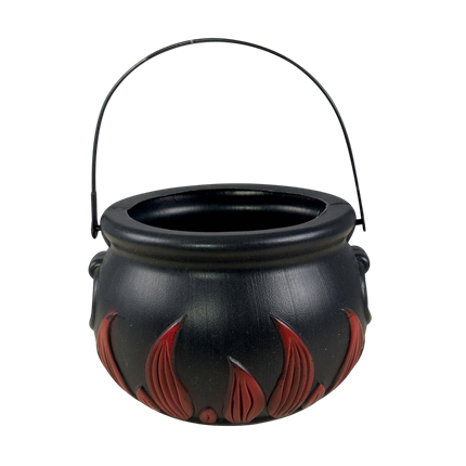 Calderone da strega con fiamme, Ø 17 cm – Decorazione di Halloween