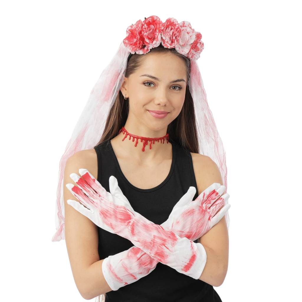 Kit “Sposa insanguinata” per adulti – Accessori per costumi di Halloween