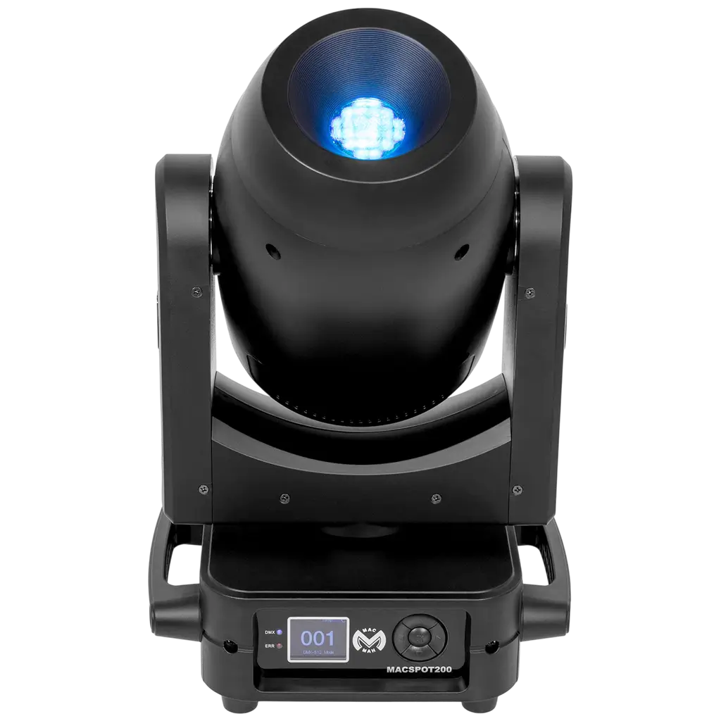 Lira Spot LED da 200 W con gobo, prisma a 6 facce e messa a fuoco motorizzata – Mac Mah