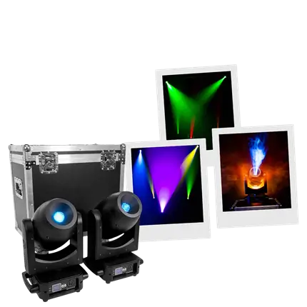 Confezione da 2 proiettori Spot LED da 200 W con flight case – Mac Mah