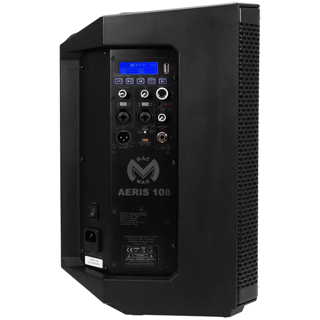 Altoparlante portatile amplificato da 150 W RMS, 8", alimentato a batteria, con microfono UHF – Mac Mah