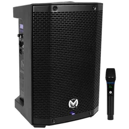 Altoparlante portatile amplificato da 150 W RMS, 8, alimentato a batteria, con microfono UHF – Mac Mah
