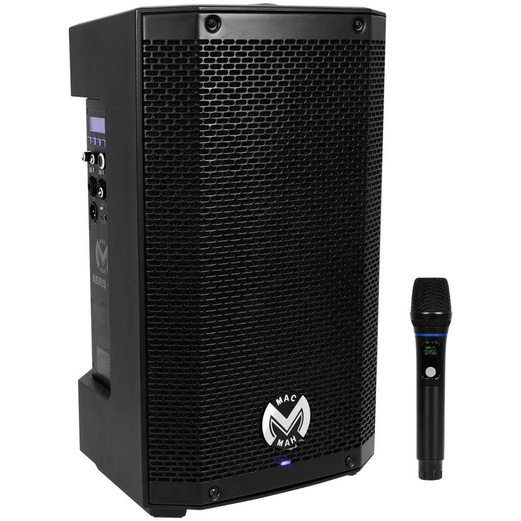 Altoparlante portatile amplificato da 150 W RMS, 10", alimentato a batteria, con microfono UHF – Mac Mah