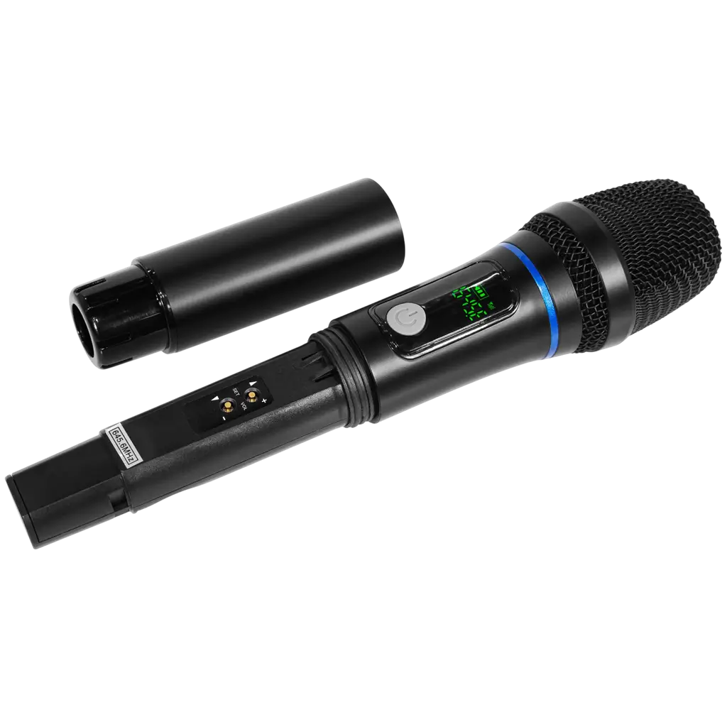 Altoparlante portatile amplificato da 150 W RMS, 10", alimentato a batteria, con microfono UHF – Mac Mah