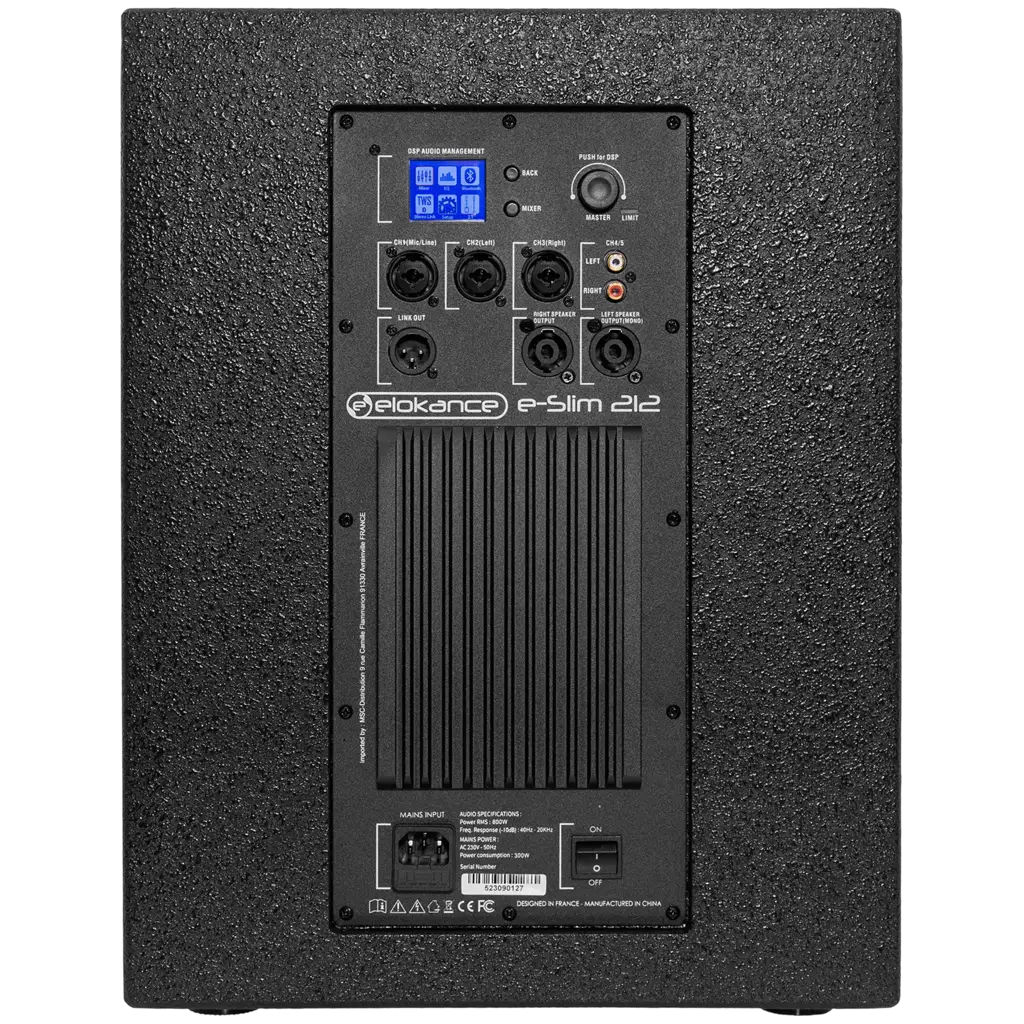 Sistema a colonna attivo a 2 vie da 800 W RMS con subwoofer da 12" – Elokance