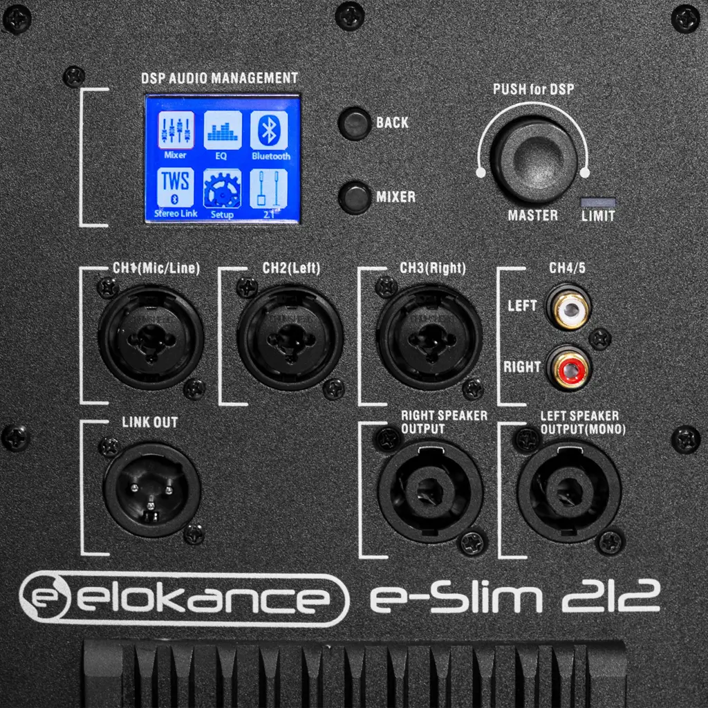 Sistema a colonna attivo a 2 vie da 800 W RMS con subwoofer da 12" – Elokance